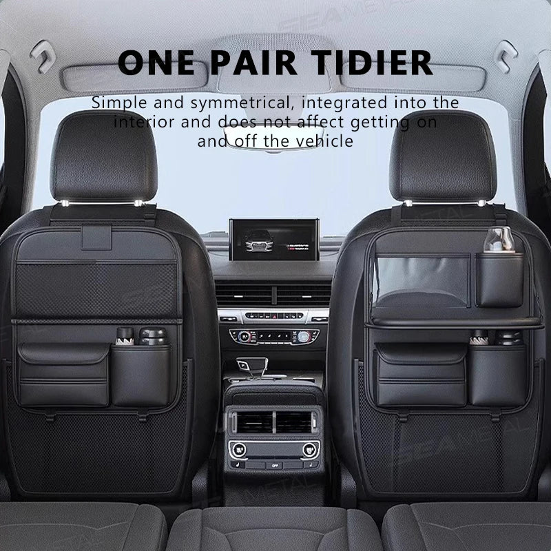8 in 1 Car Back Seat Storage Bag with Foldable Tray