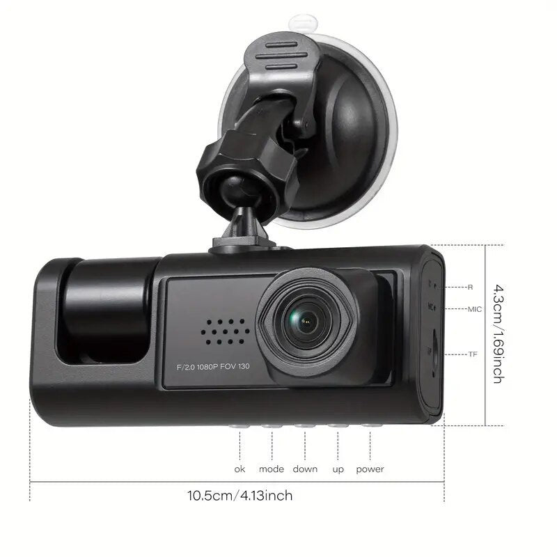 Three-Lens Night Vision Vehicle Data Recorder