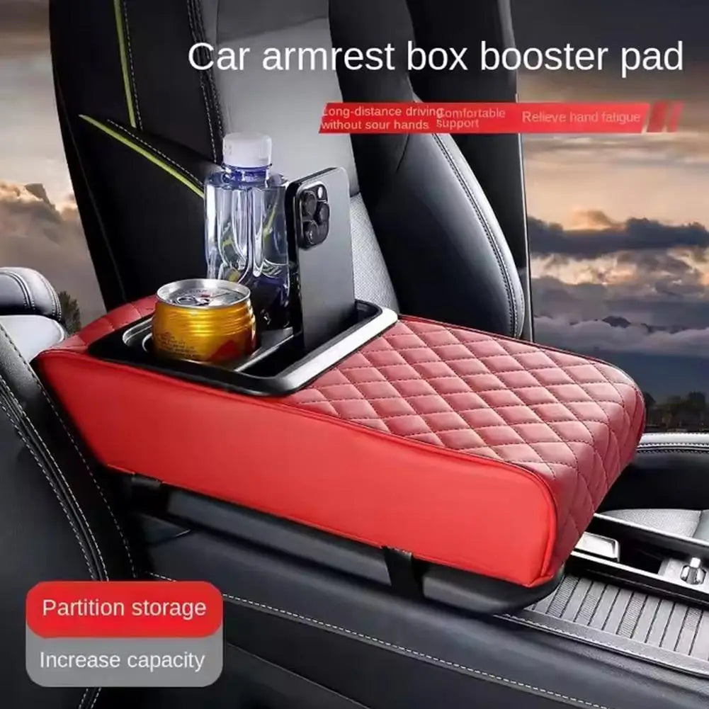 Car Armrest Console Extender with 2 Cup Holders