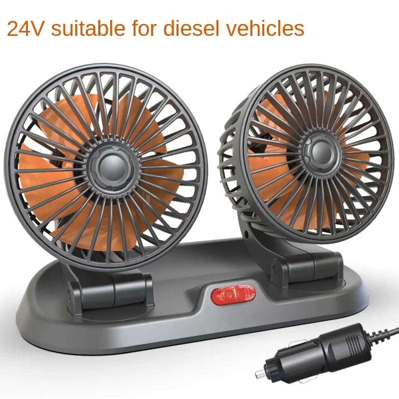 Car Fan 360° Adjustable 3 Head 