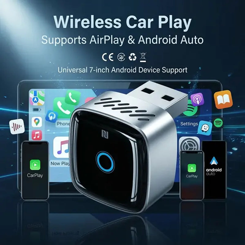 Cars Accessories 2-In-1 Carplay Wireless Adapter, Carplay Adapter, Suitable for Apple and Android Systems