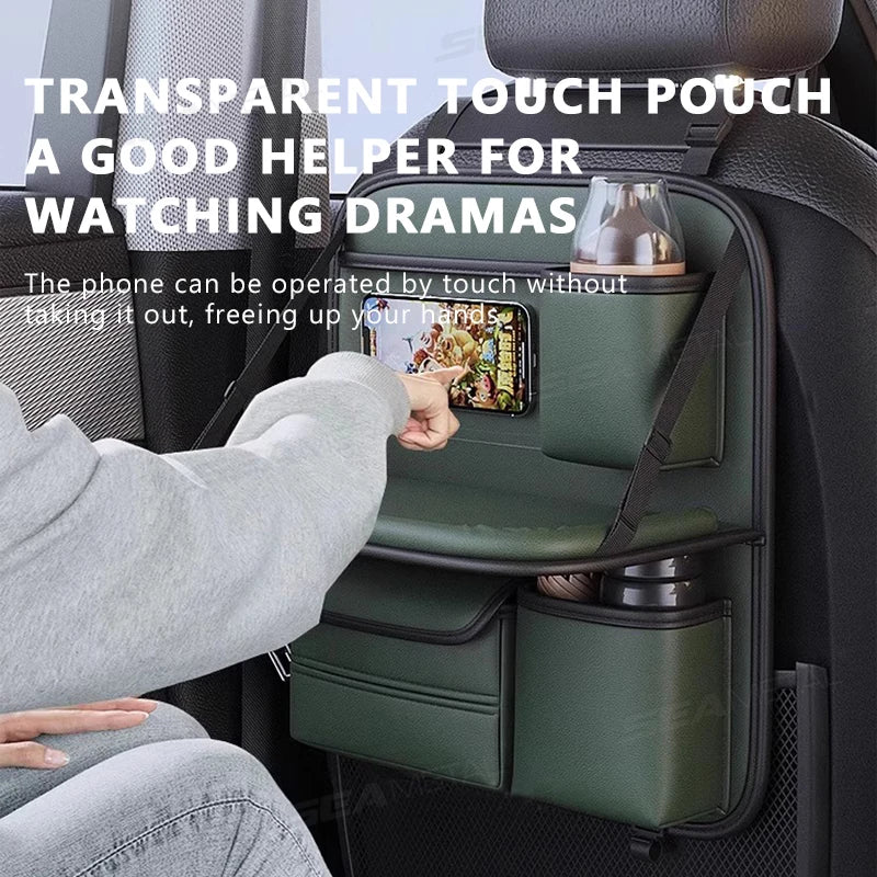 8 in 1 Car Back Seat Storage Bag with Foldable Tray