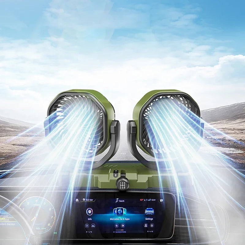 Dual-Head Car Cooling Fan