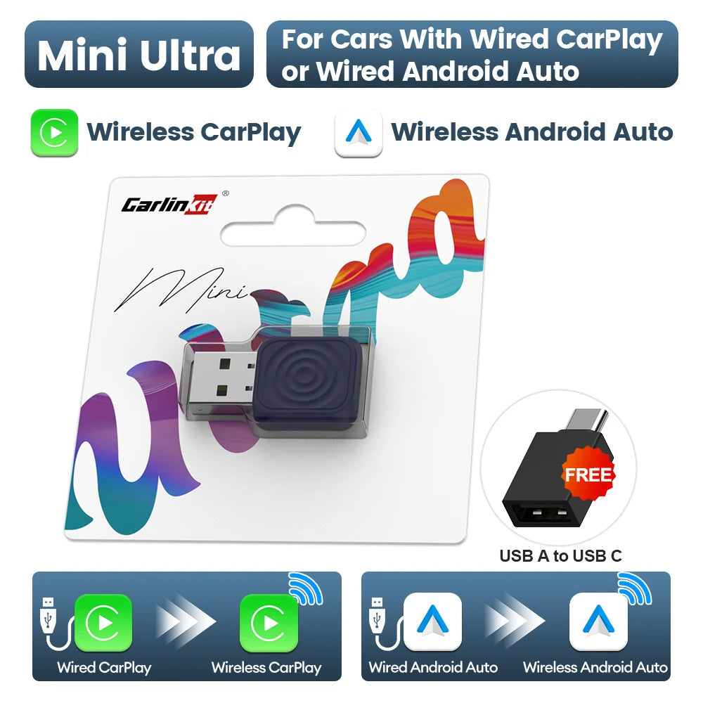 Mini Ultra Wireless Adapter Wireless Carplay Android Auto