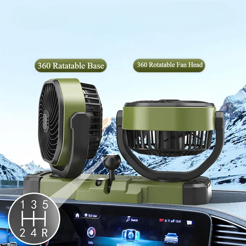 Dual-Head Car Cooling Fan