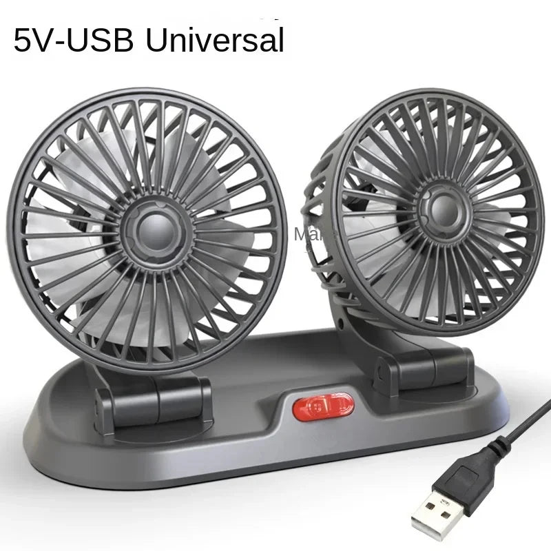 Car Fan 360° Adjustable 3 Head 