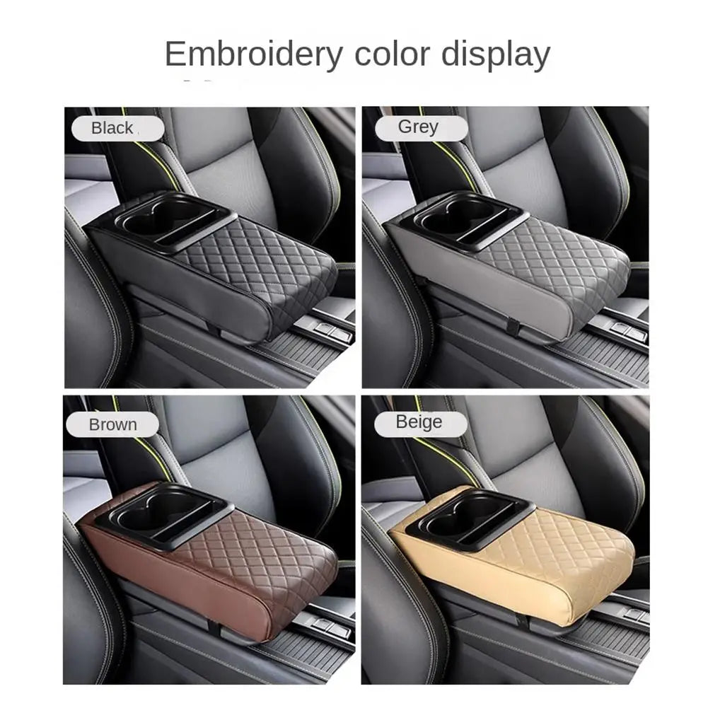 Car Armrest Console Extender with 2 Cup Holders