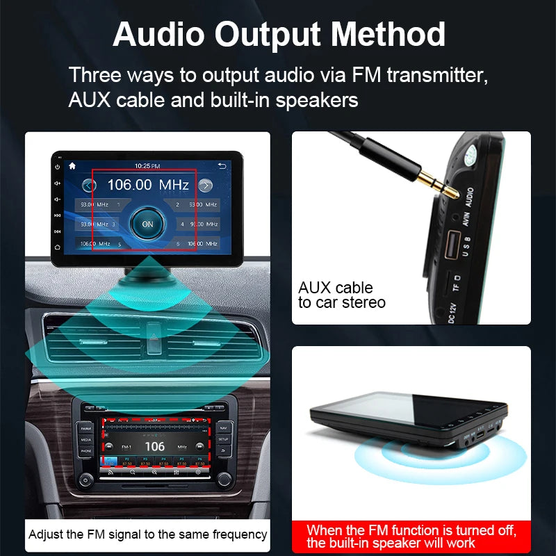 7" Portable Stereo Wireless Carplay Android Auto