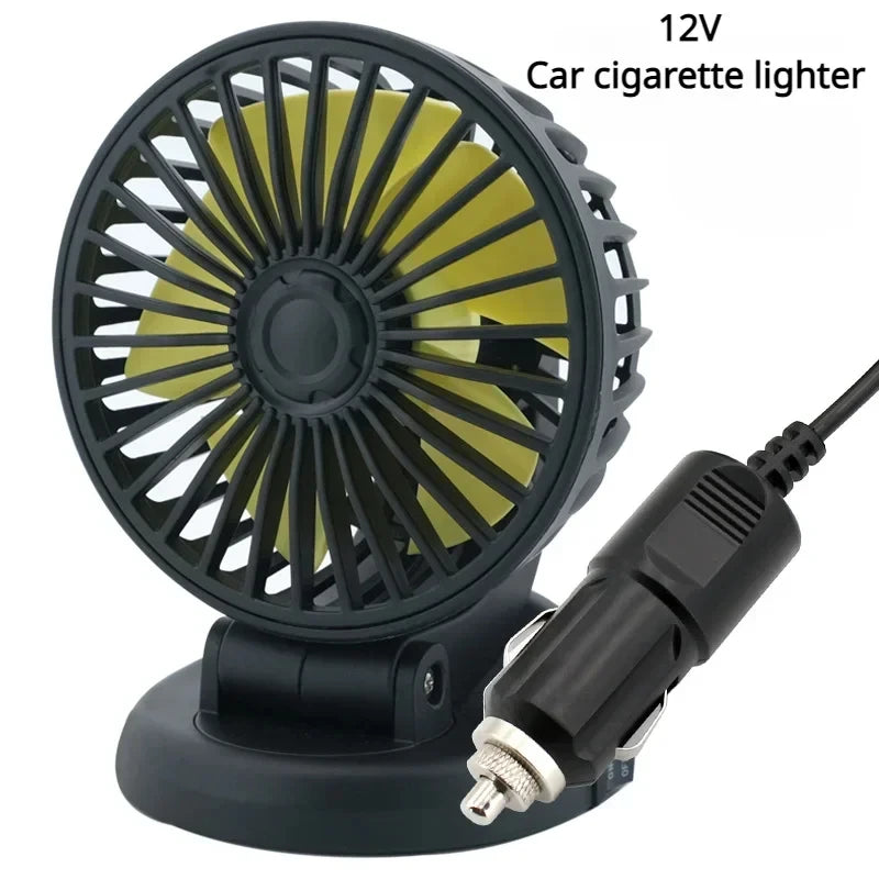 Car Fan 360° Adjustable 3 Head 