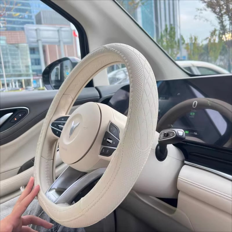 Universal Napa Leather Car Steering Wheel Cover Approx. 38Cm