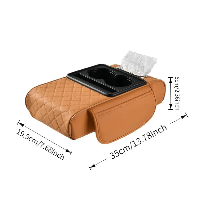 Car Paper Towel Holder, Car Tissue Box, Armrest Pad, Car Center Console Storage Bag, Cup Rack Four-In-One Multi-Functional, Car Interior Organizers, 1Pcs Automotive Accessory