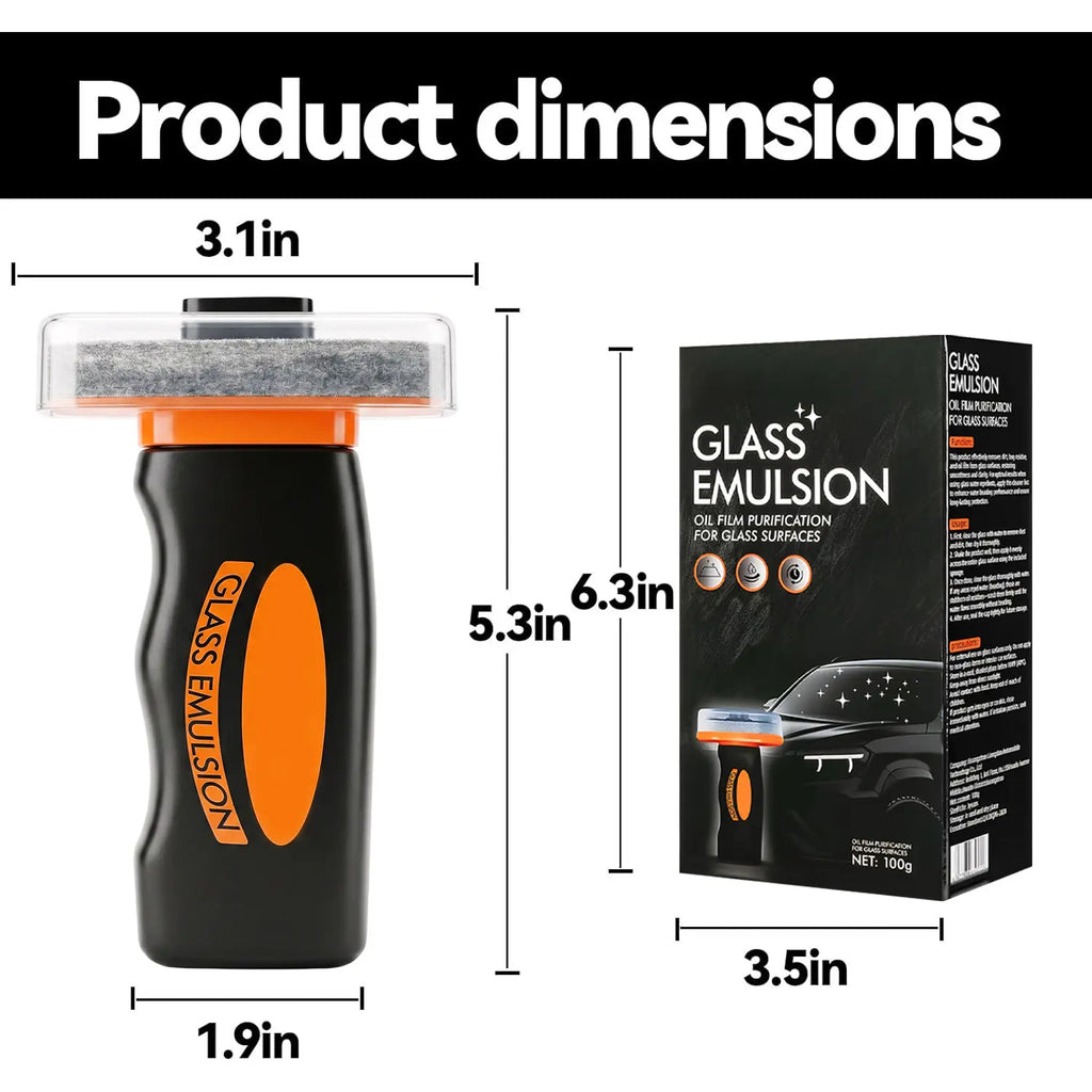 DUFIKKI Windshield Oil Film Eraser Wand - All-In-One Pro Kit with Glass Cleaning Emulsion Formula and Sponge - the Ultimate Streak-Free Solution to Prep for Rain Repellents Outdoorfun Fathersdaygift