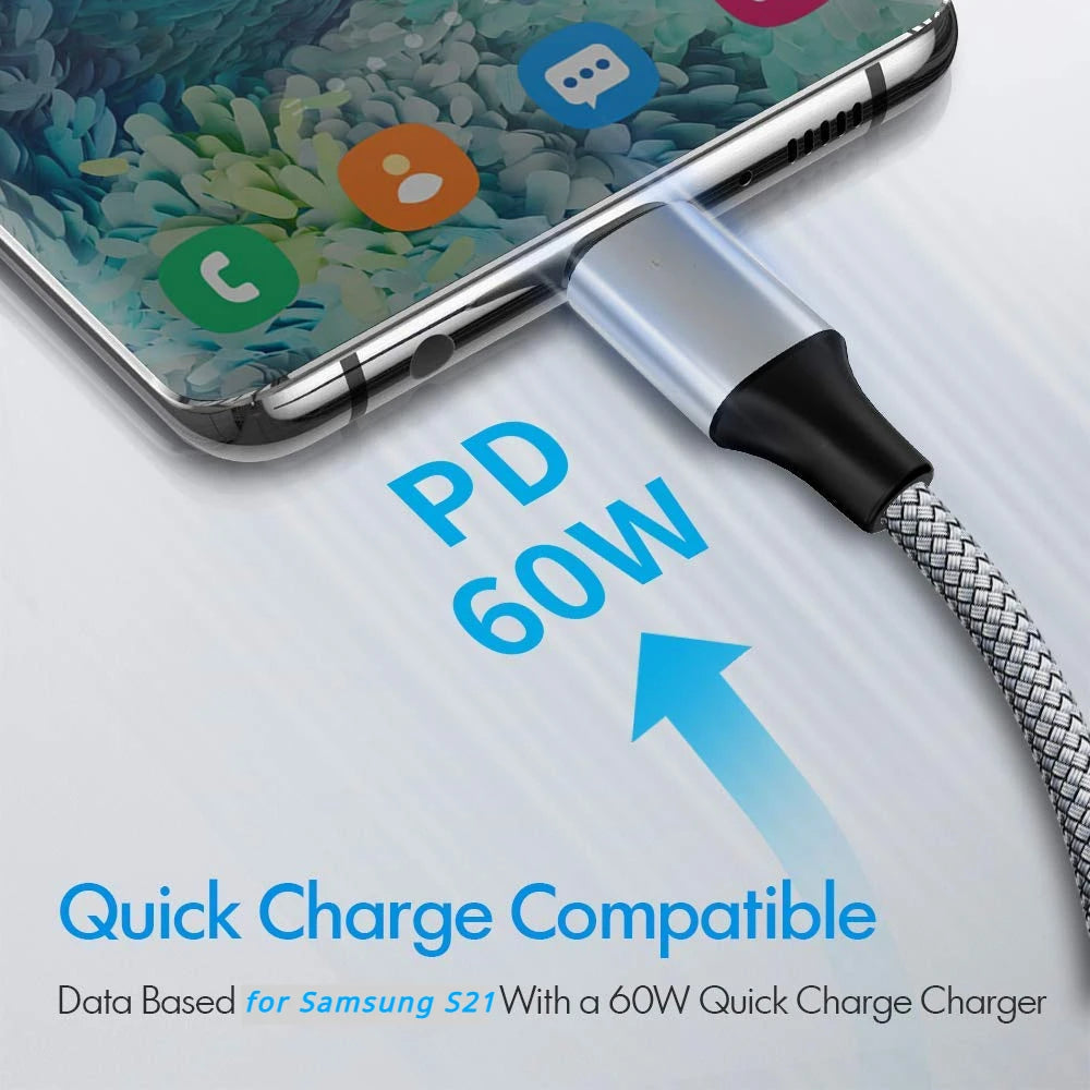 Long Type C Cable Fast Charging 8M 5M 3M