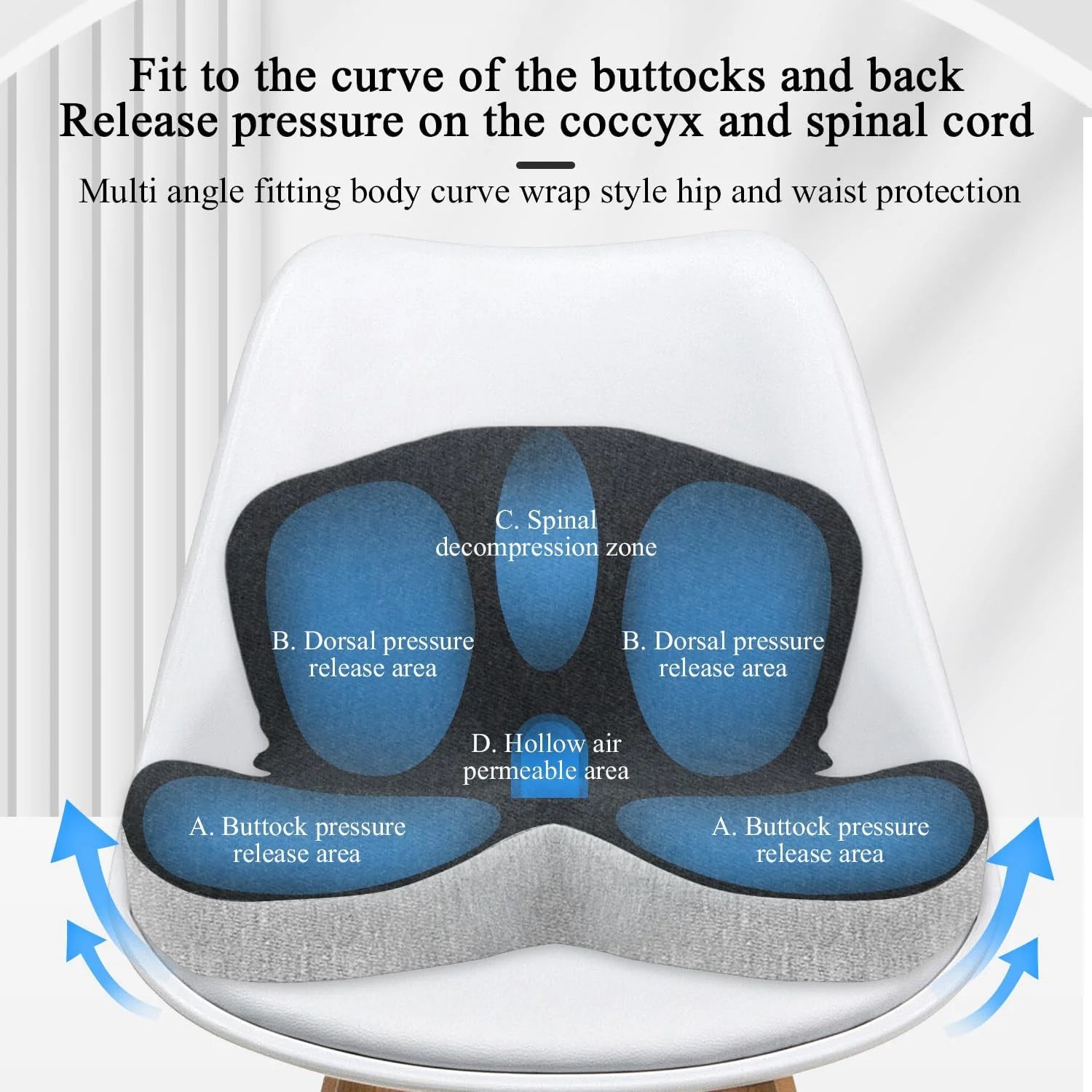 Memory Foam Cushion and Pillow Car Seat