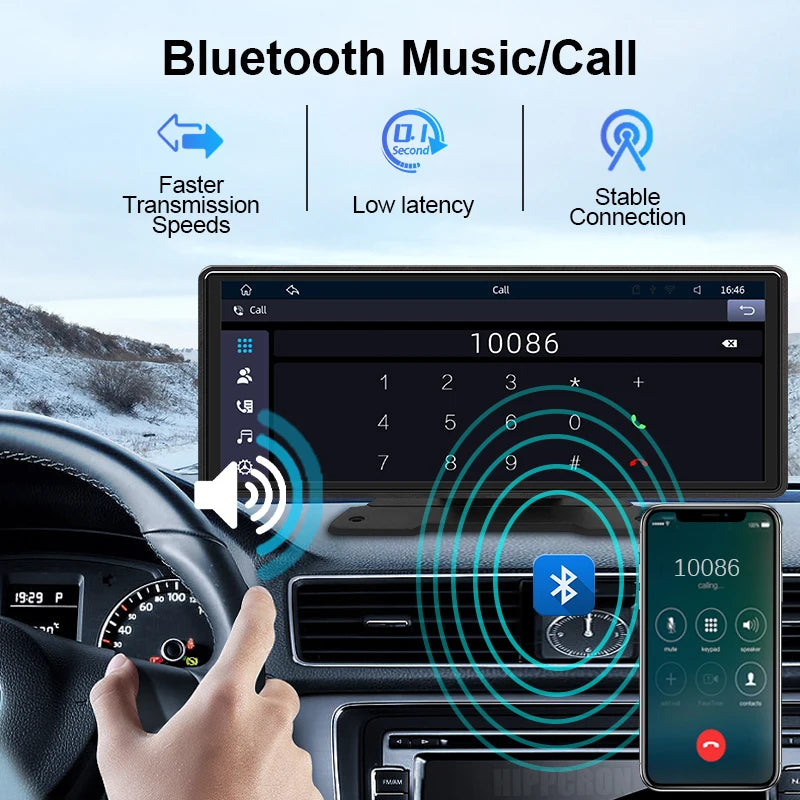 10.26" Universal Wireless Carplay and Android Auto Screen