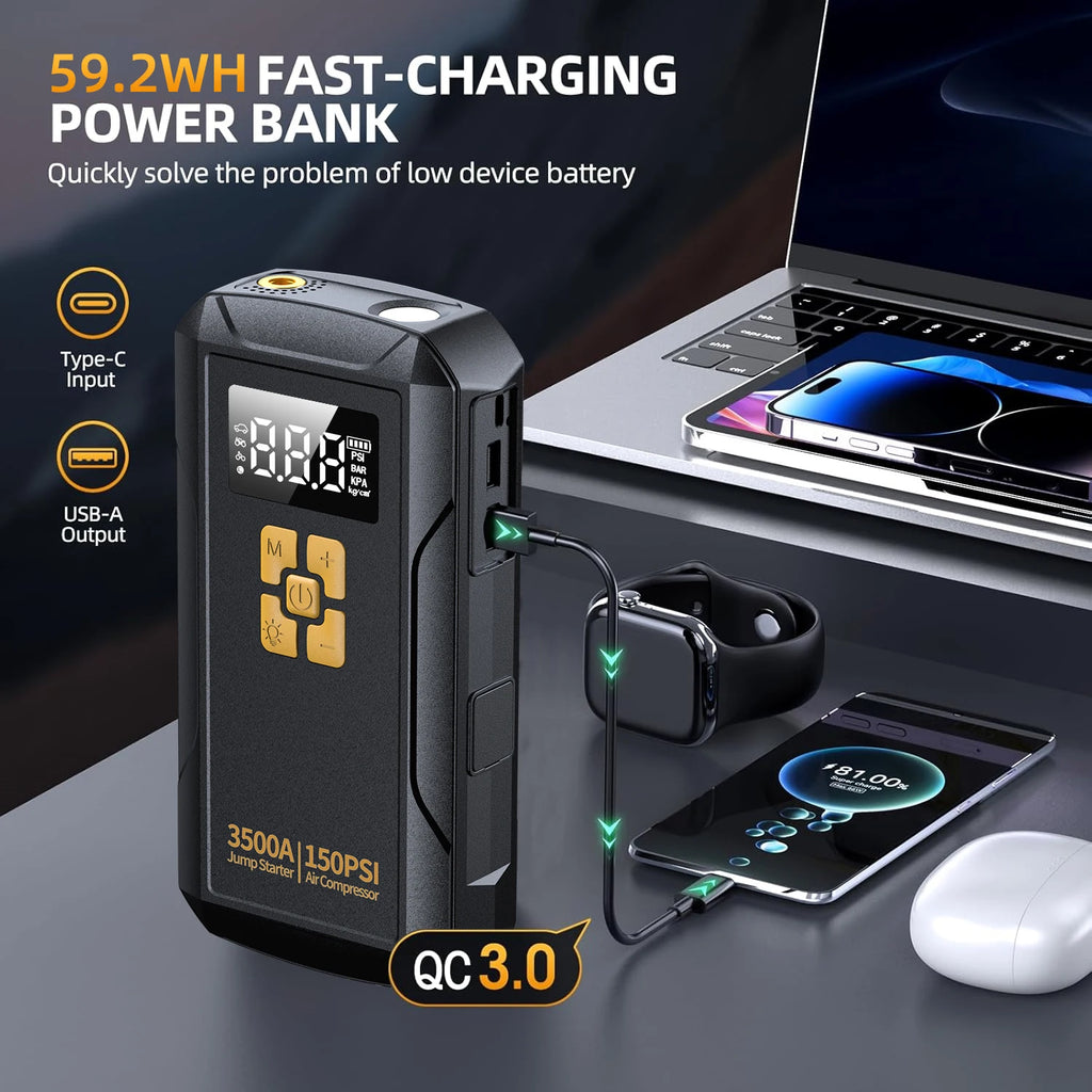 Jump Starter with Air Compressor 3500A