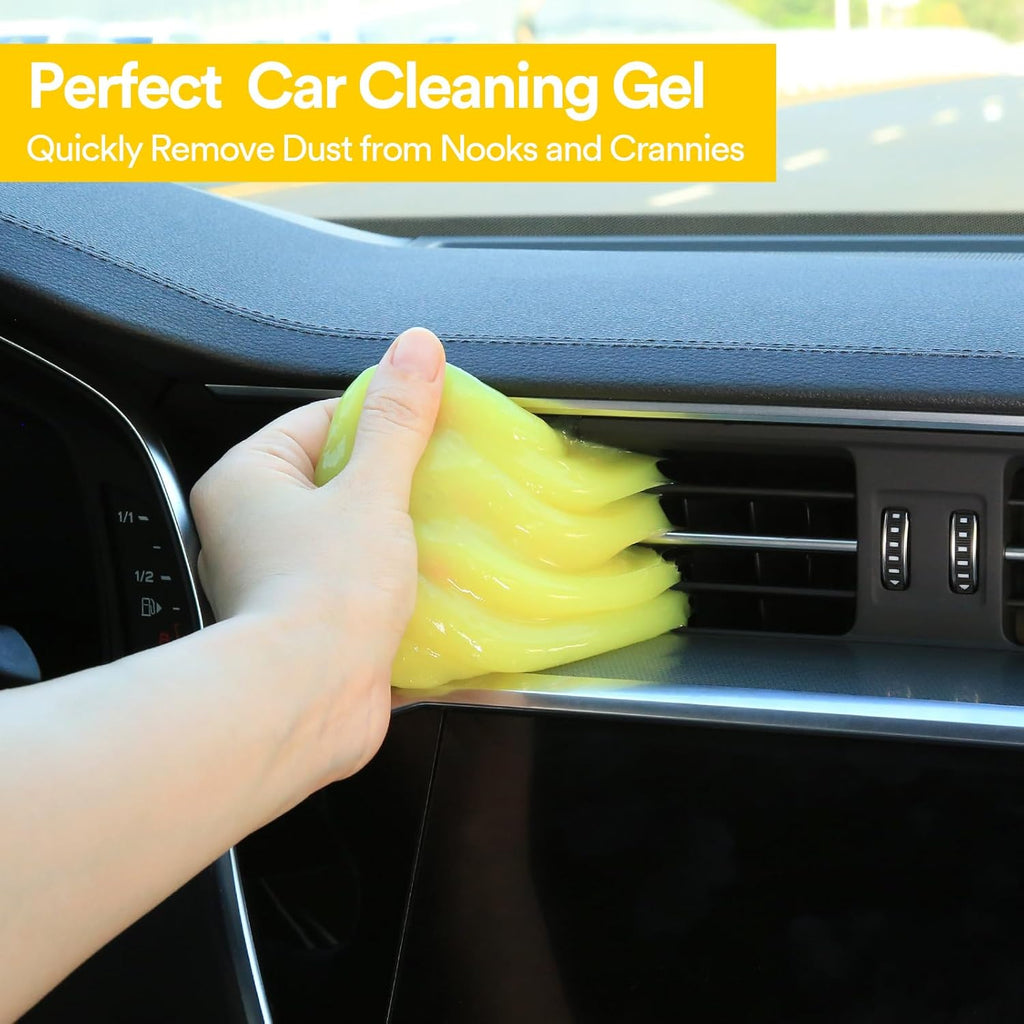 Professional Car Cleaning Gel Detailing Kit - Reusable Auto Cleaning Putty and Dust Remover Supplies - Ideal Gift for Men and Women - Yellow