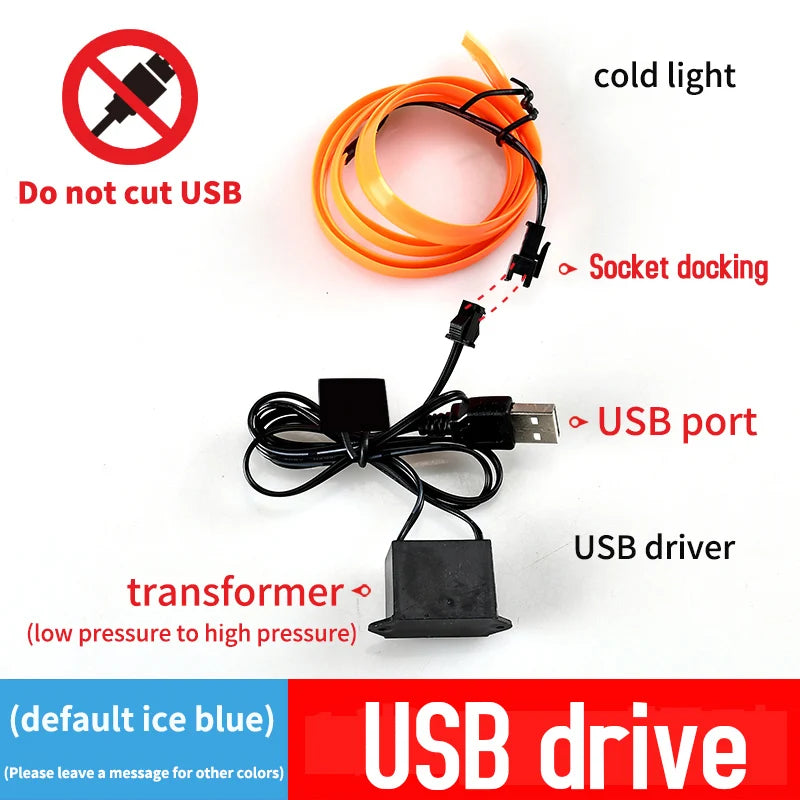 LED Car Interior Lighting Strip 5V-5M