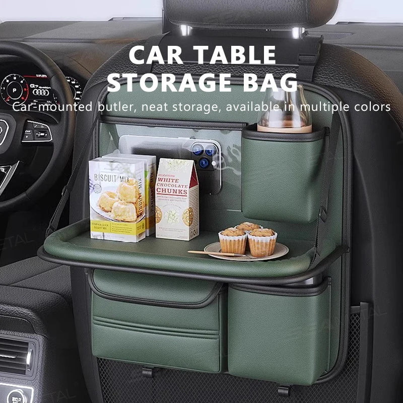 8 in 1 Car Back Seat Storage Bag with Foldable Tray