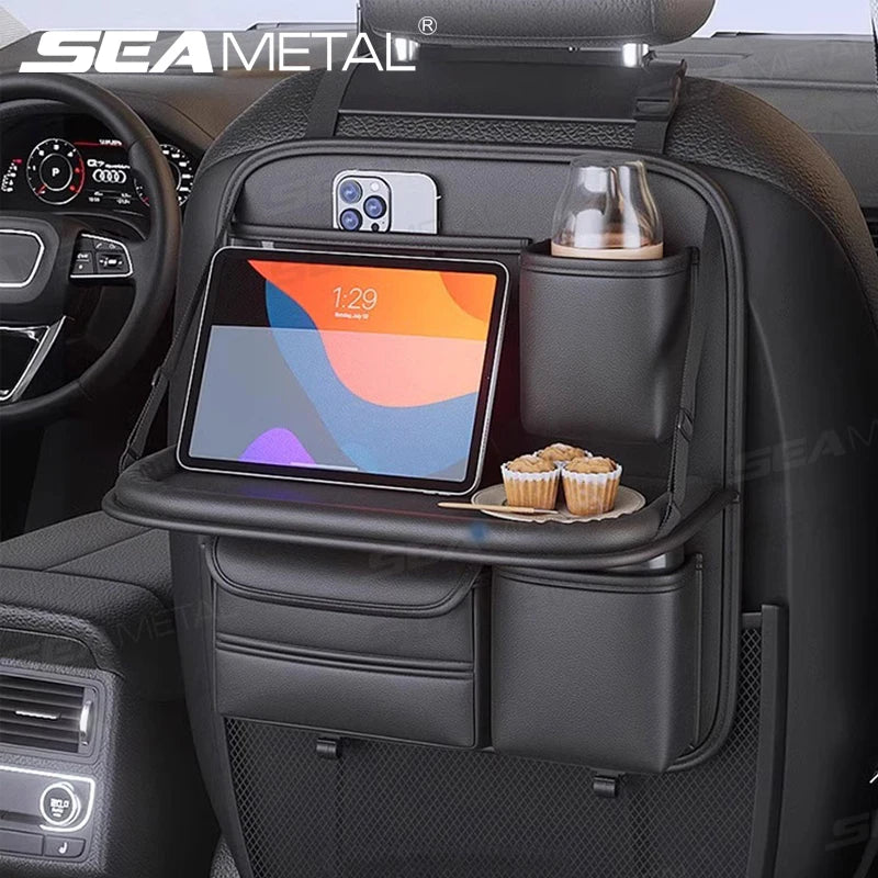 8 in 1 Car Back Seat Storage Bag with Foldable Tray