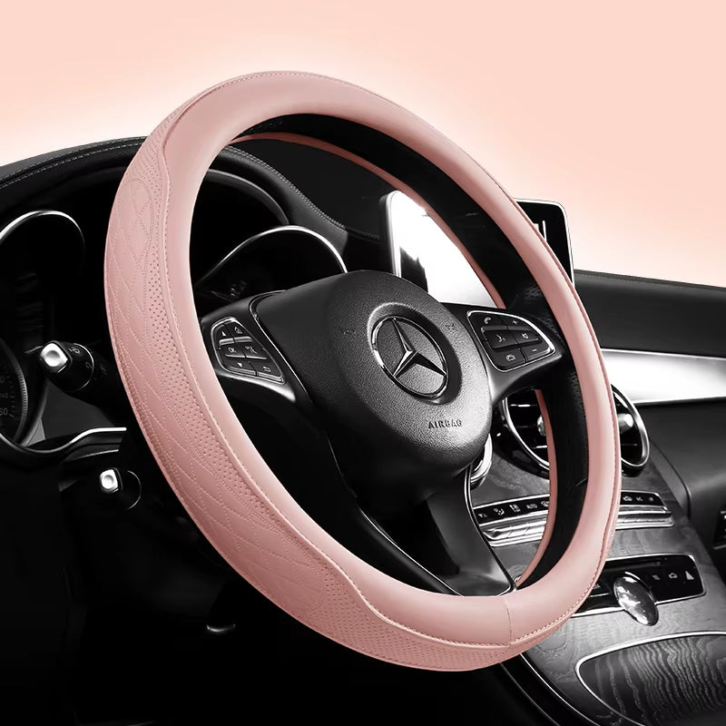 Universal Napa Leather Car Steering Wheel Cover Approx. 38Cm