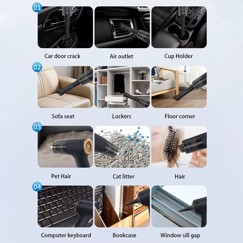 98000PA Portable Car Vacuum Cleaner