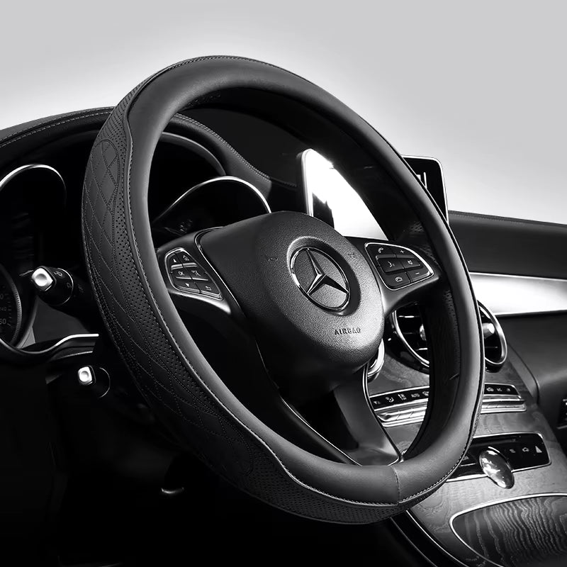 Universal Napa Leather Car Steering Wheel Cover Approx. 38Cm