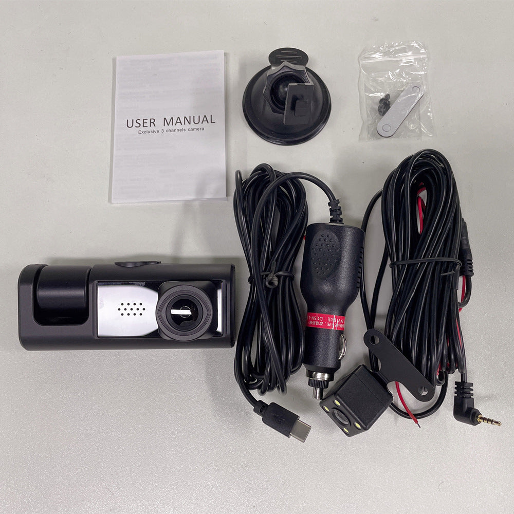 Three-Lens Night Vision Vehicle Data Recorder