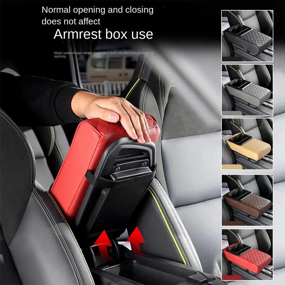 Car Armrest Console Extender with 2 Cup Holders