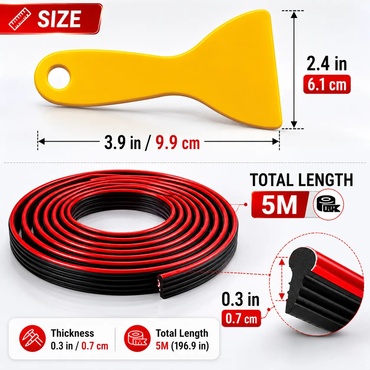 Car Interior Trim Strips, 16.4 FT Universal Flexible Electroplated Dashboard Door Gap Decorative Trim, T-Shaped PVC Interior Styling Strip with Installation Tool for Car Interior Accessories
