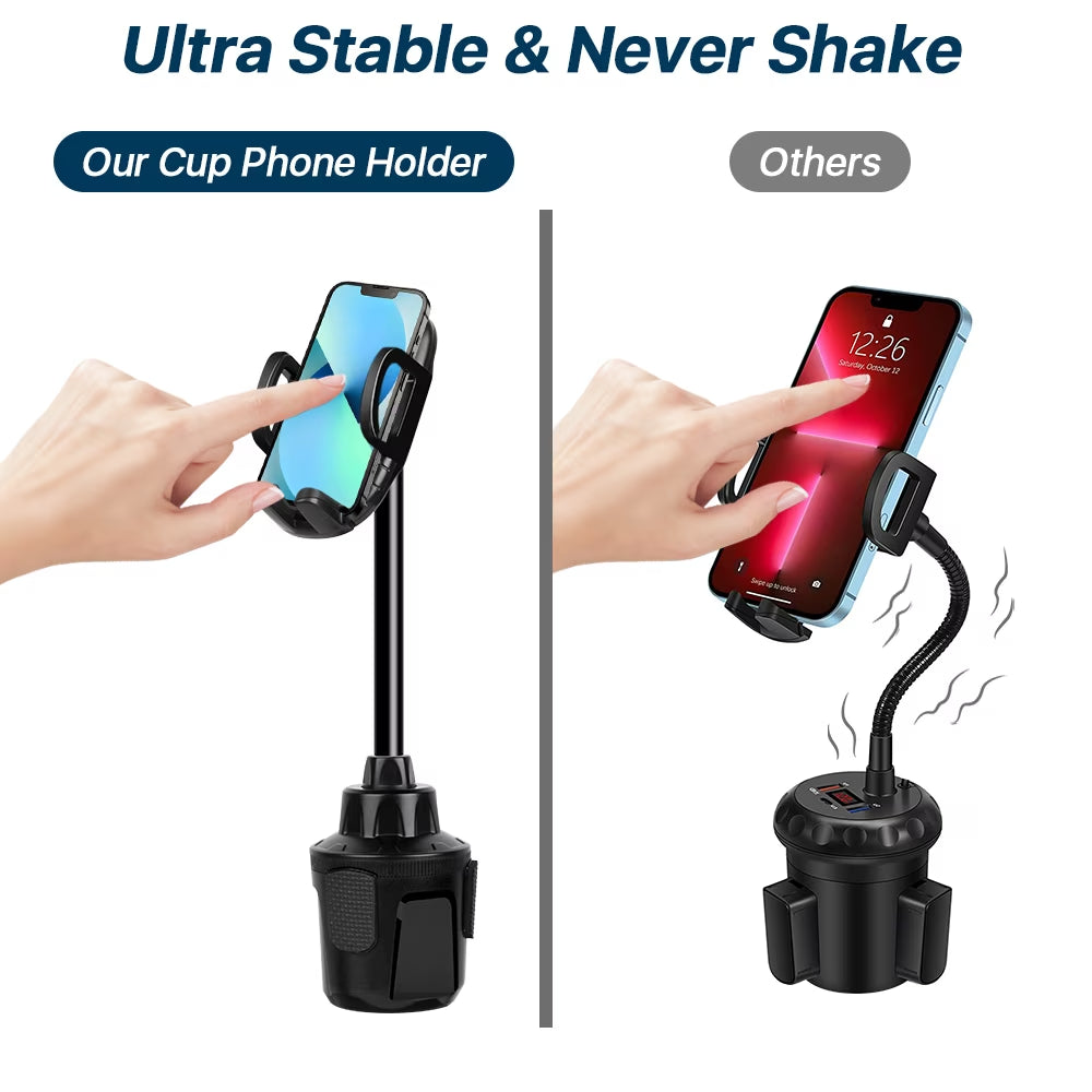 Universal Adjustable Car Cup Holder Phone Mount for iPhone and Samsung